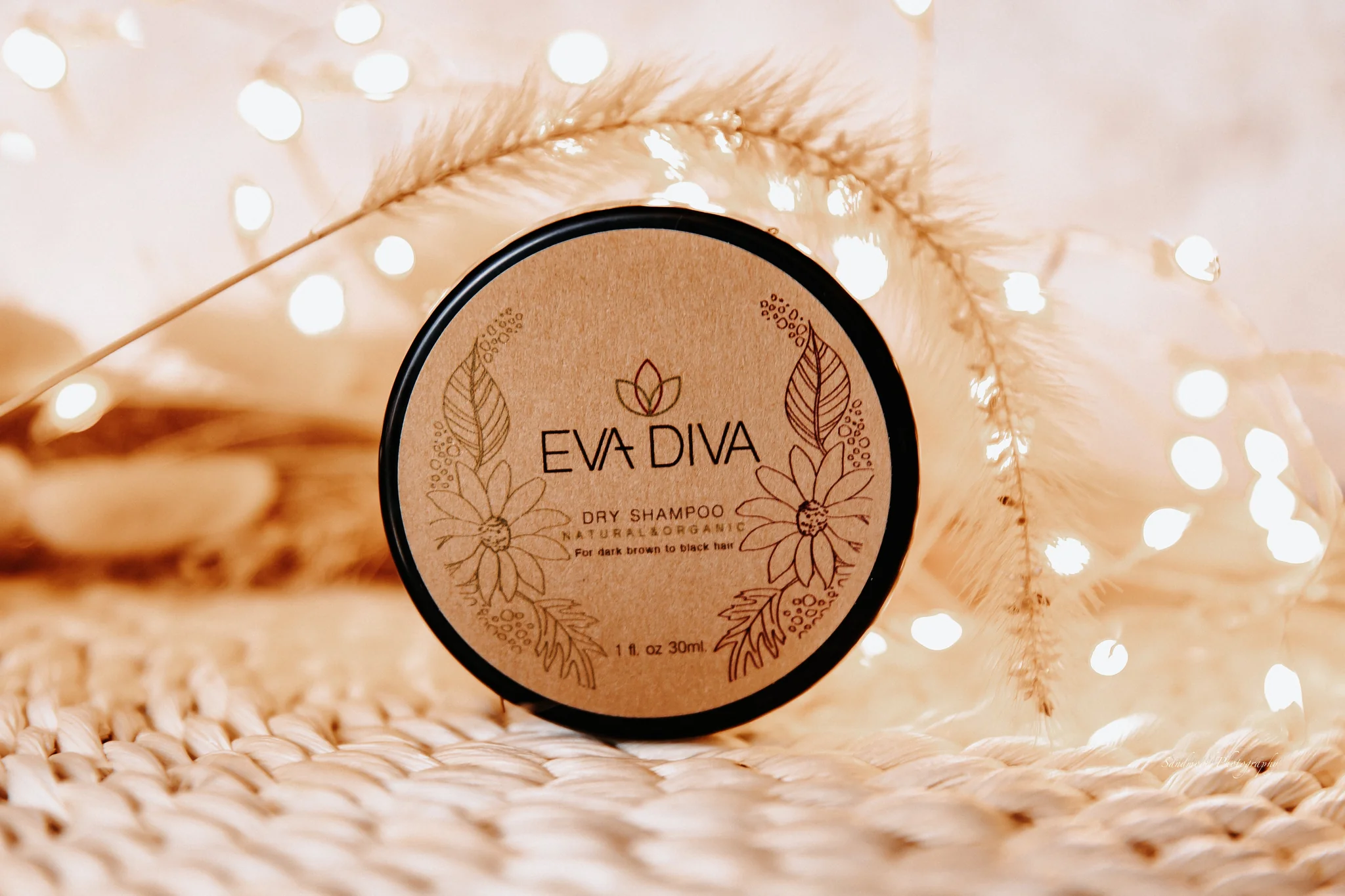 EVA DIVA sausas šampūnas Natural Organic 30 ml tamsiaplaukėms